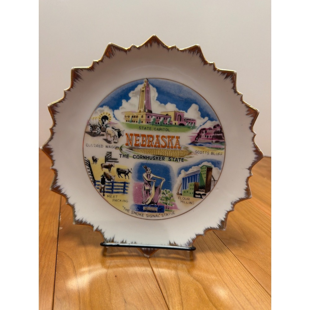 Vintage Nebraska Souvenir Plate | Cornhusker State Collectible